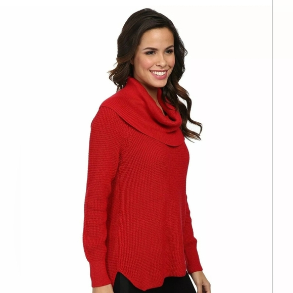 Michael Kors Cowl Neck Sweater Womens Red Cotton Blend Size Small - Picture 1 of 8